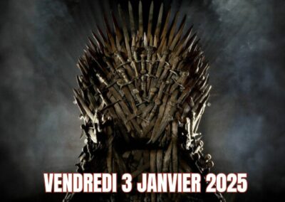 Image Game of Thrones avec la date du vendredi 3 janvier 2025